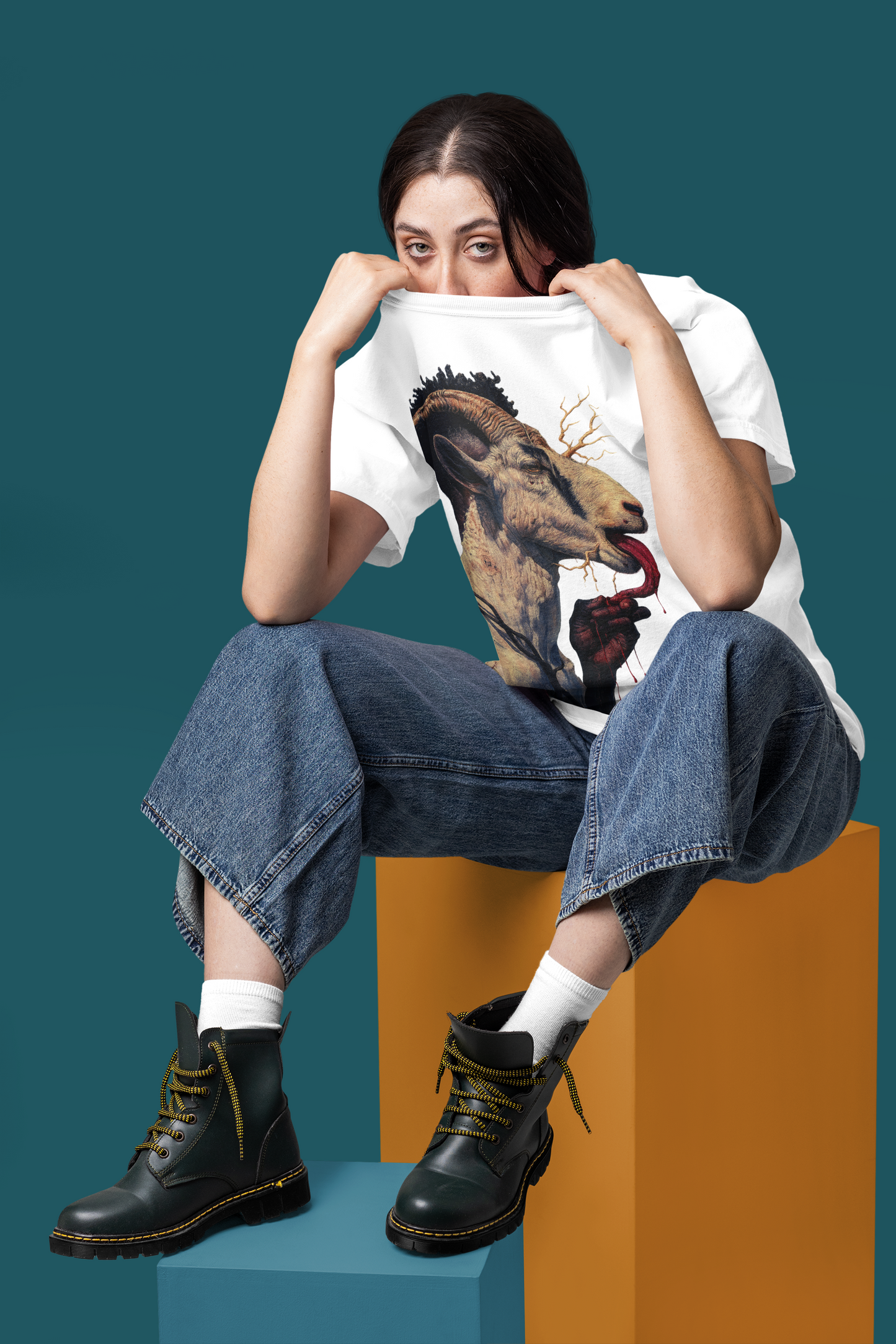 GOODLUCK Oversized T-Shirt – The Offering (White & Black Edition)