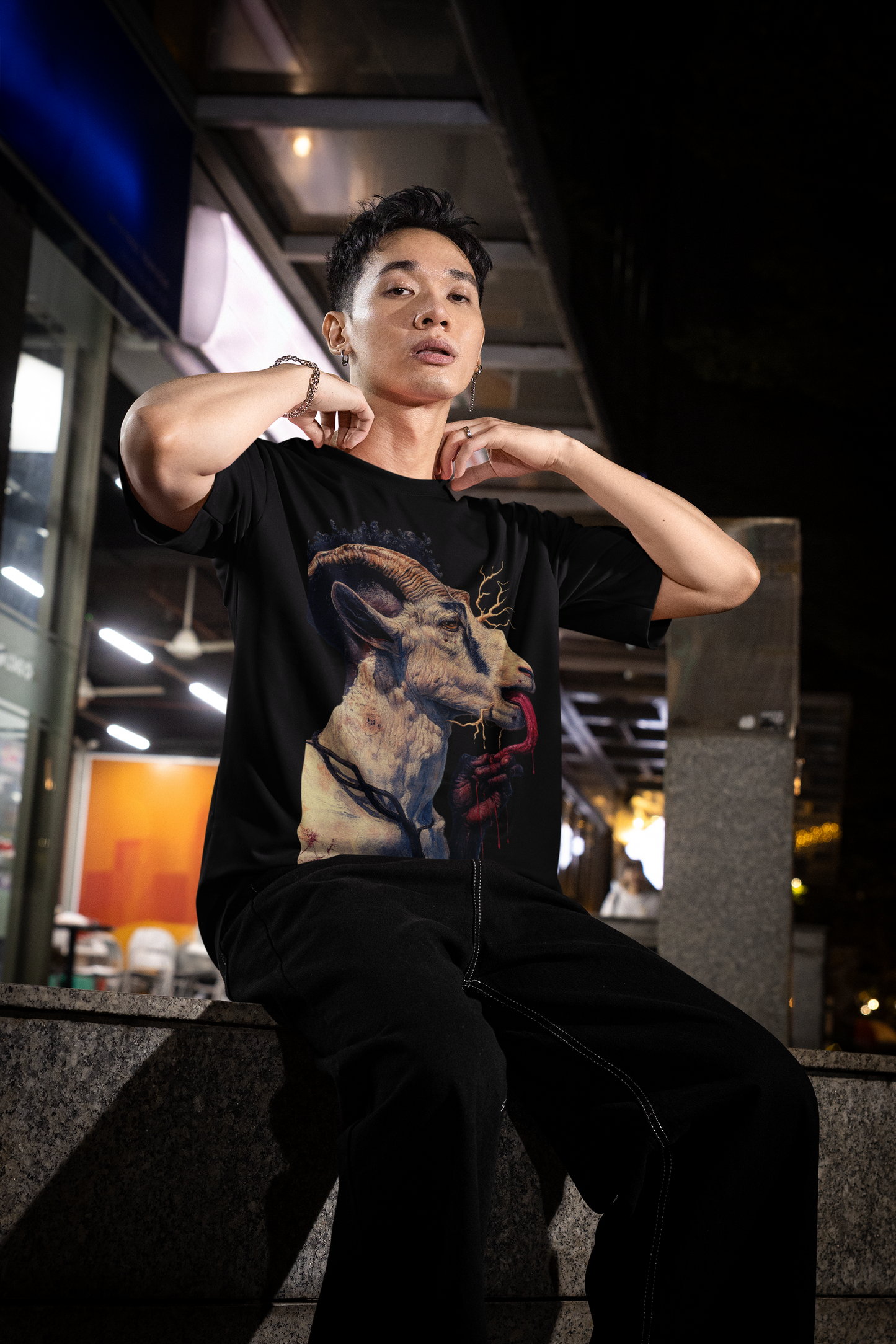 GOODLUCK Oversized T-Shirt – The Offering (White & Black Edition)