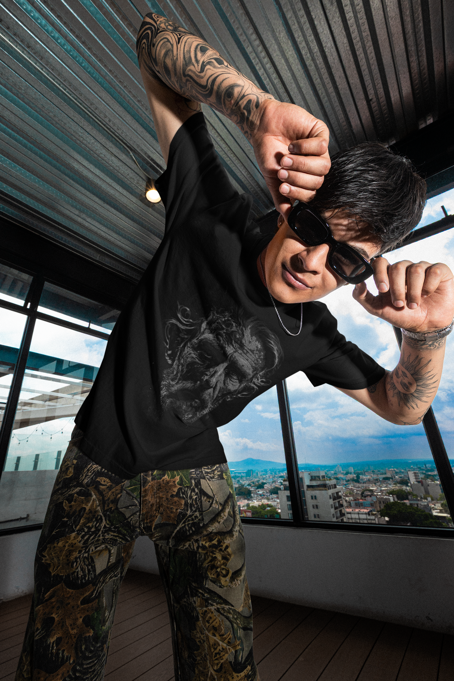 GOODLUCK Oversized Tee – The Elder’s Mark (White & Black Edition)