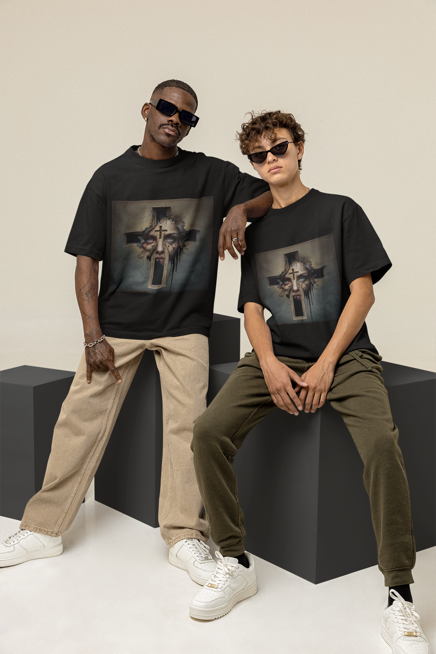 GOODLUCK Oversized Tee – Sorrow & Salvation (White & Black Editions)