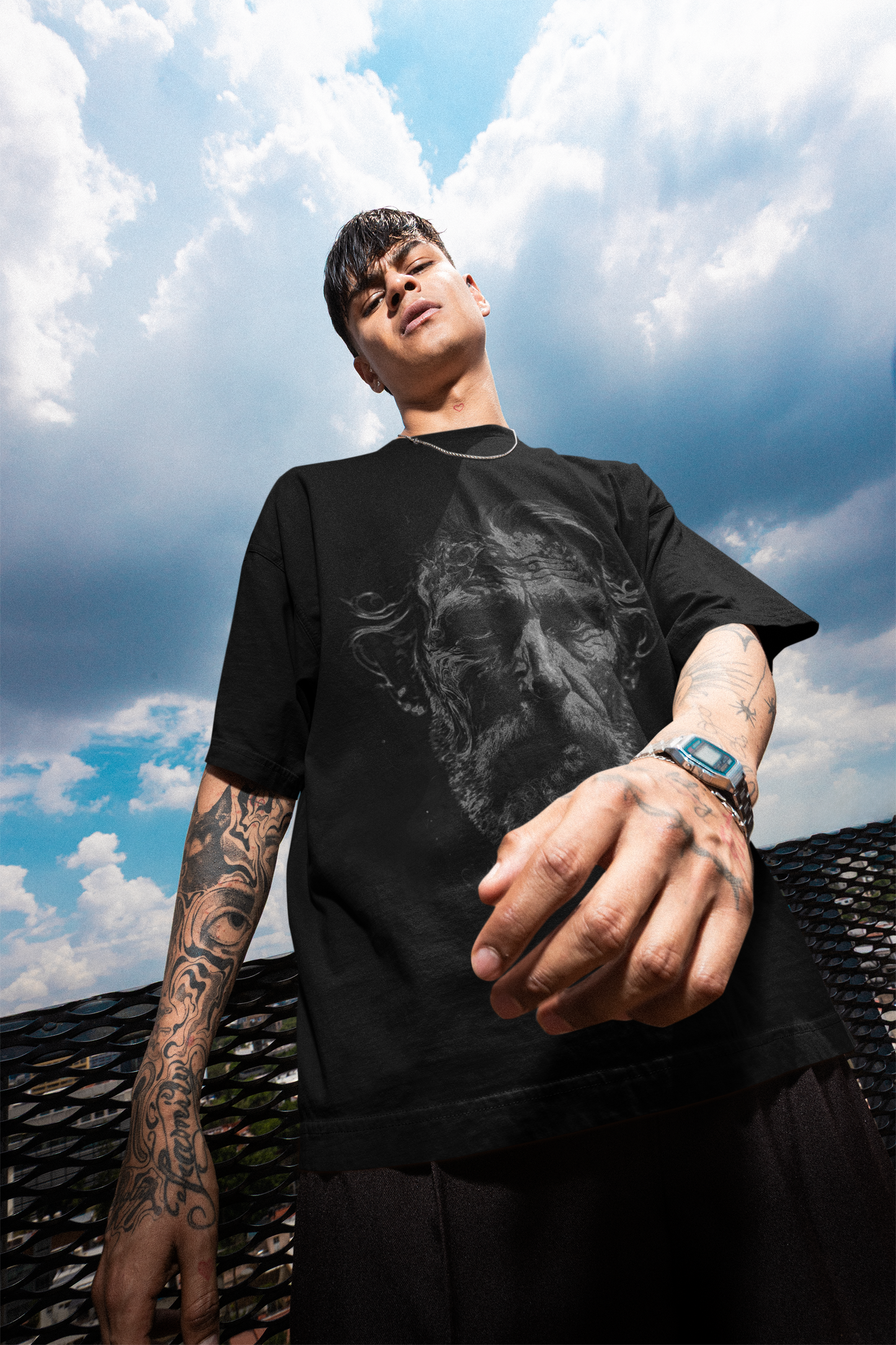 GOODLUCK Oversized Tee – The Elder’s Mark (White & Black Edition)