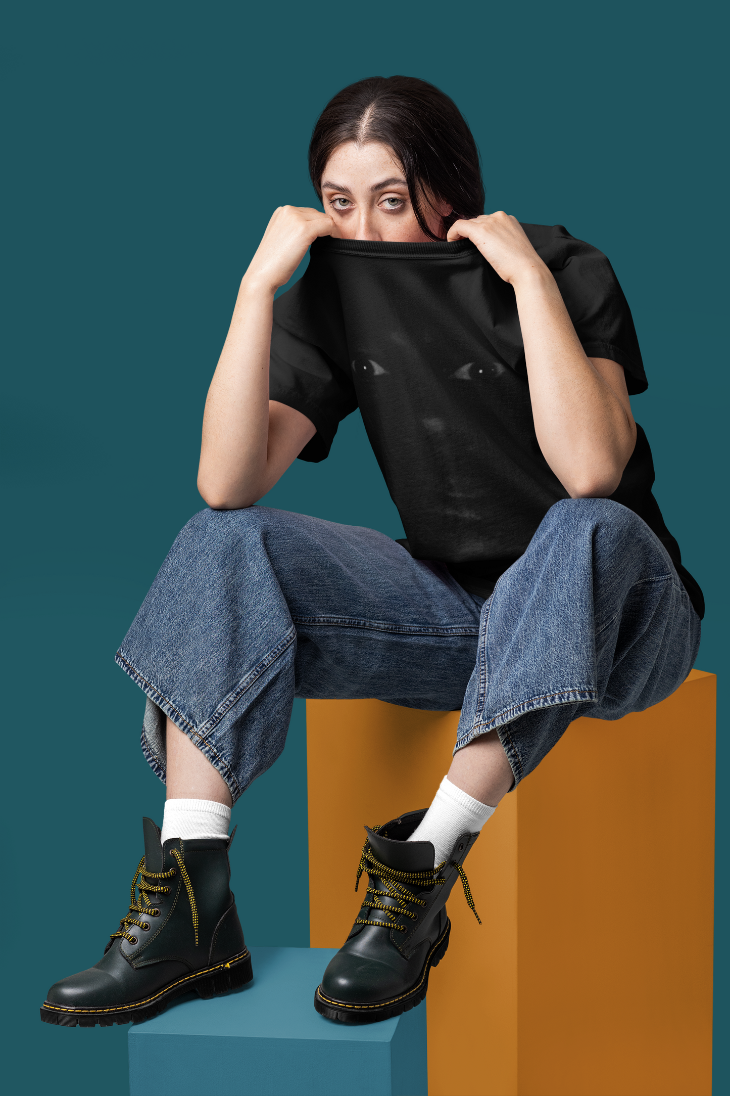 GOODLUCK Oversized T-Shirt – Shadow Witness (Black Edition)