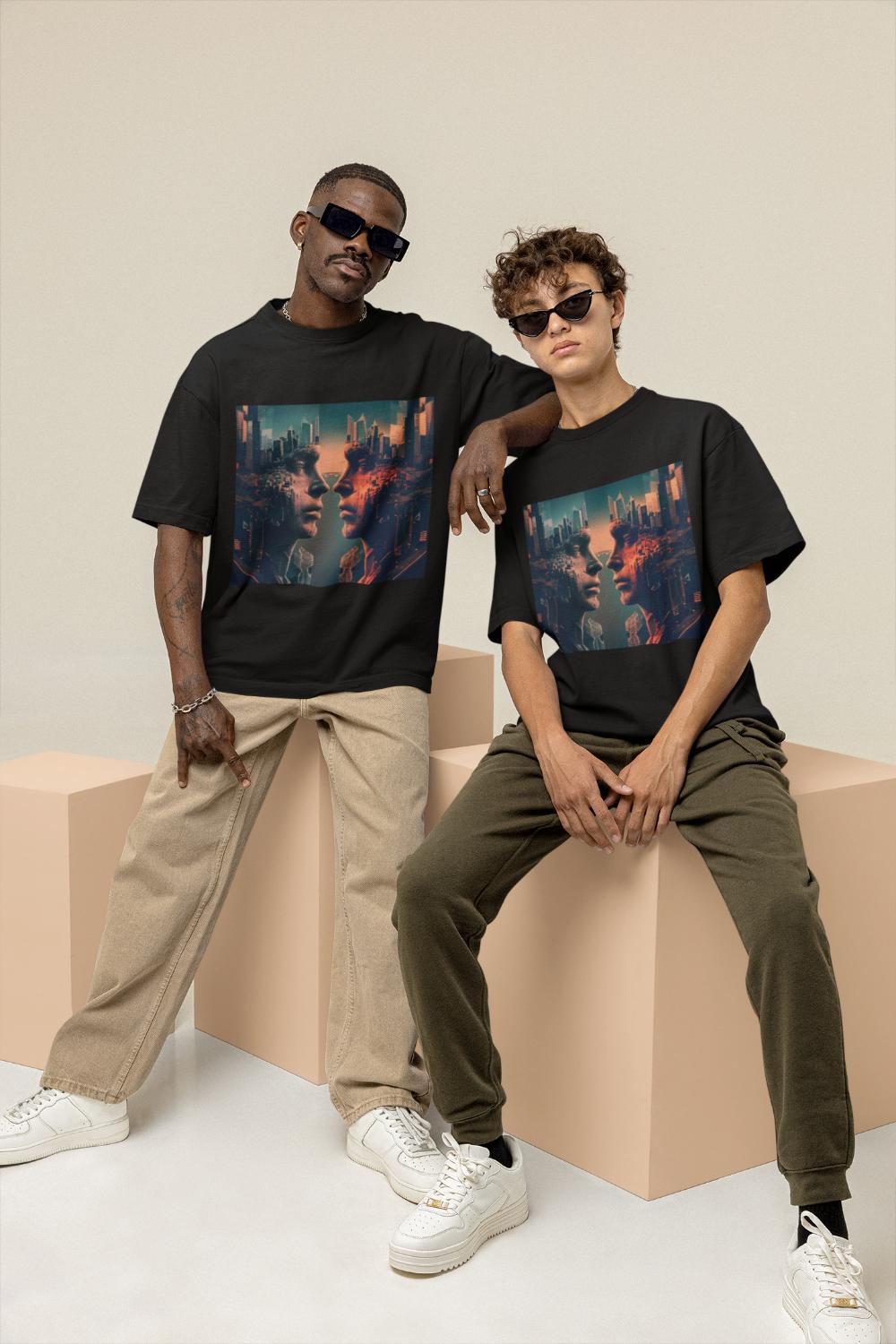 GOODLUCK Oversized Tee – City Reflections (White & Black Edition)