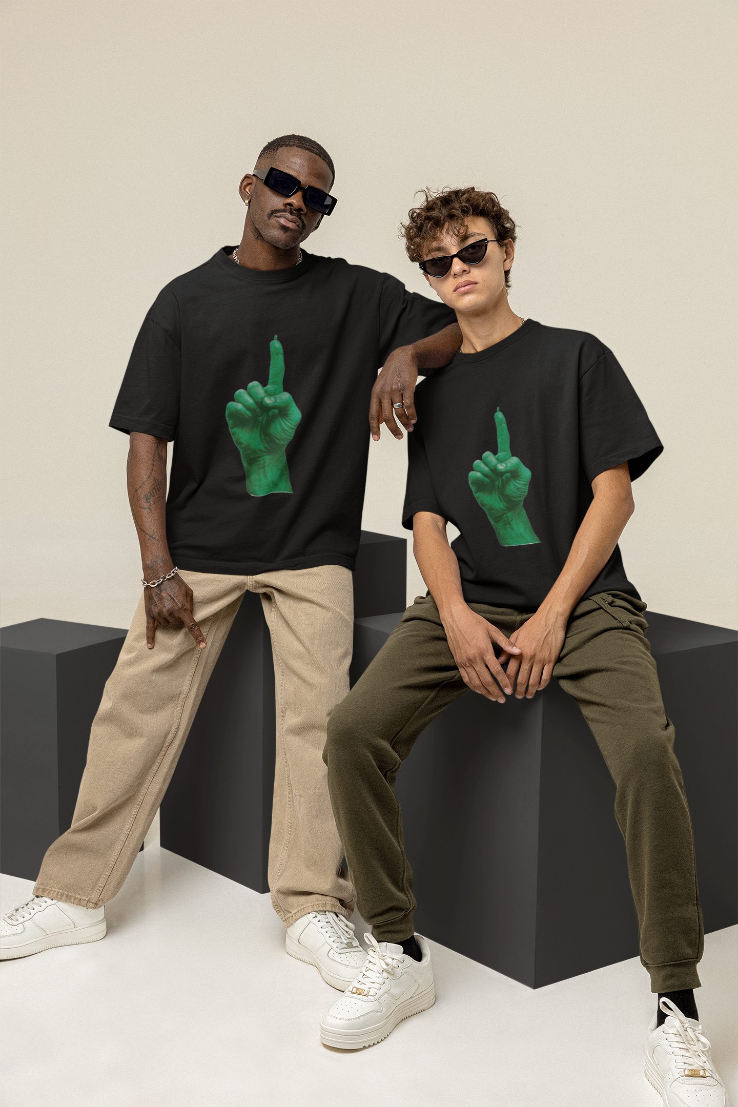 GOODLUCK Oversized Tee – The One (White & Black Edition)