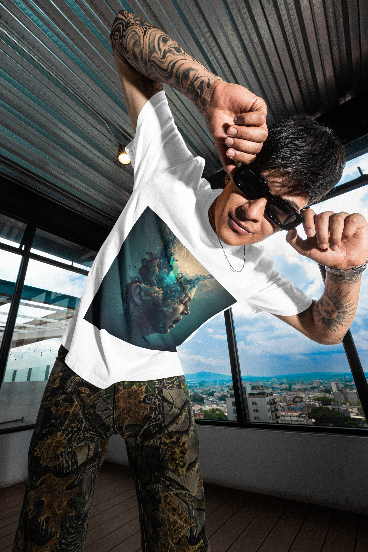 GOODLUCK Oversized Tee – Breaking Point (White Edition)