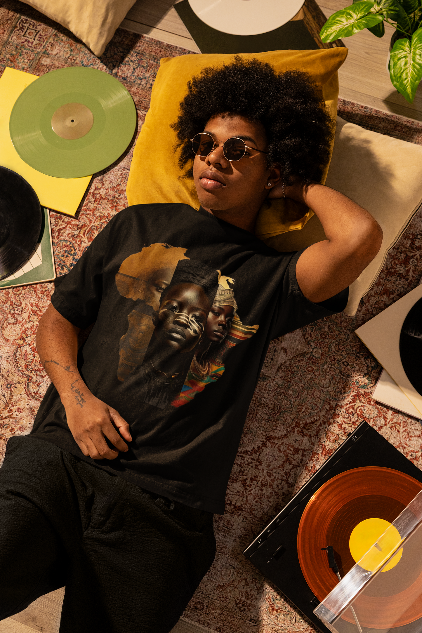 GOODLUCK Oversized Tee – Motherland Vision (White & Black Edition)