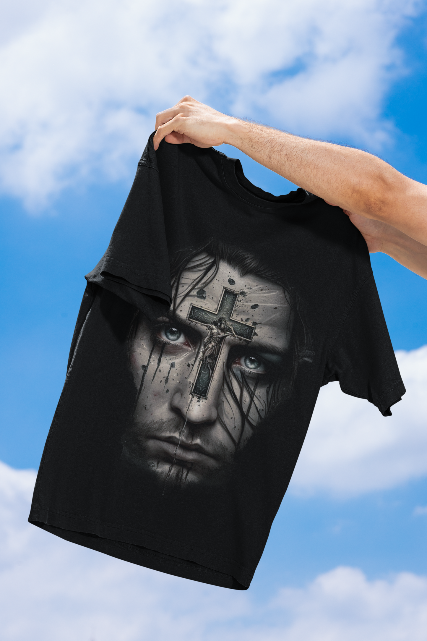 GOODLUCK Oversized Tee – Cross Witness (Black Edition)