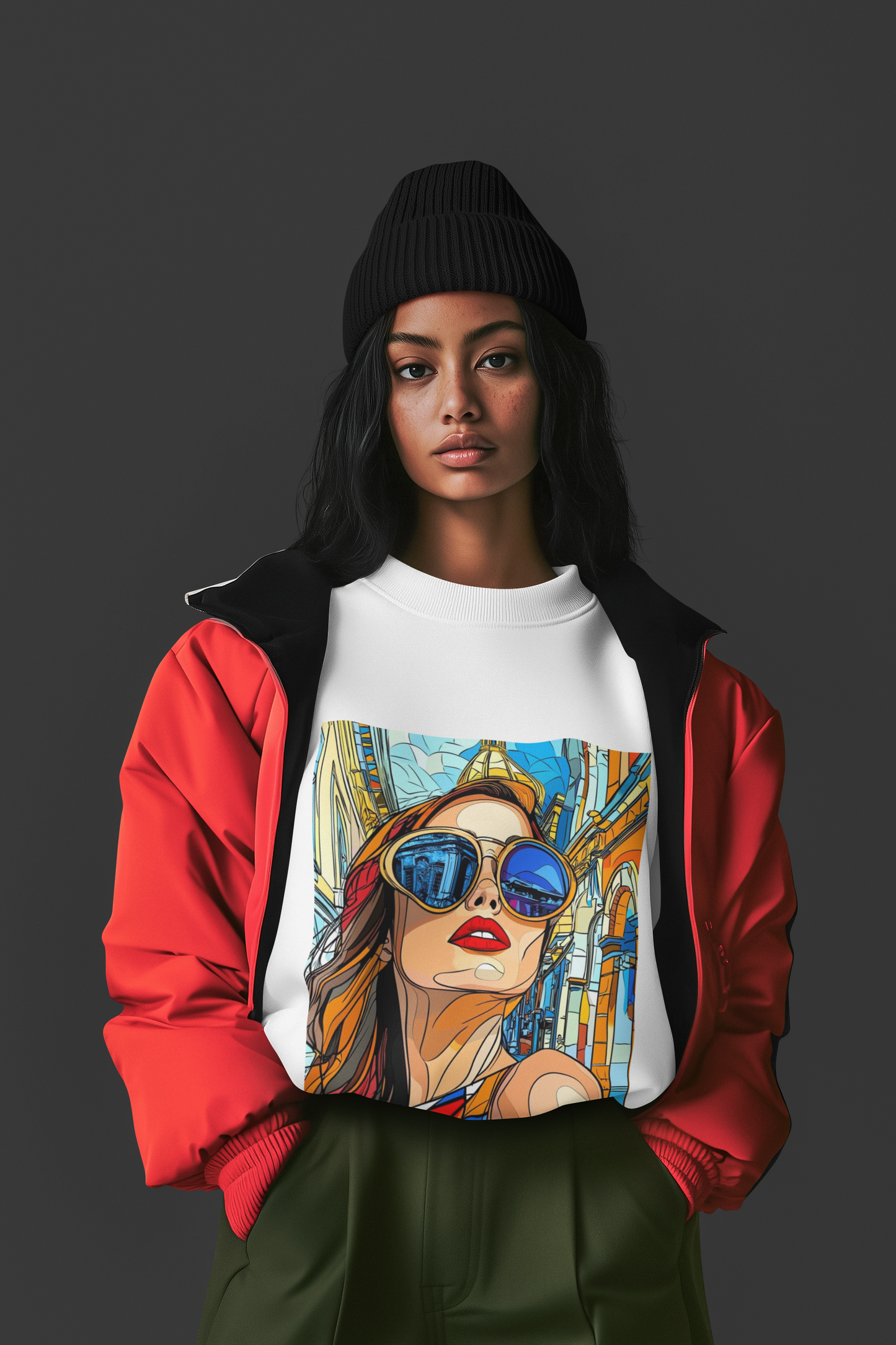 GOODLUCK Oversized Tee – City Reflections (Black & White Editions)