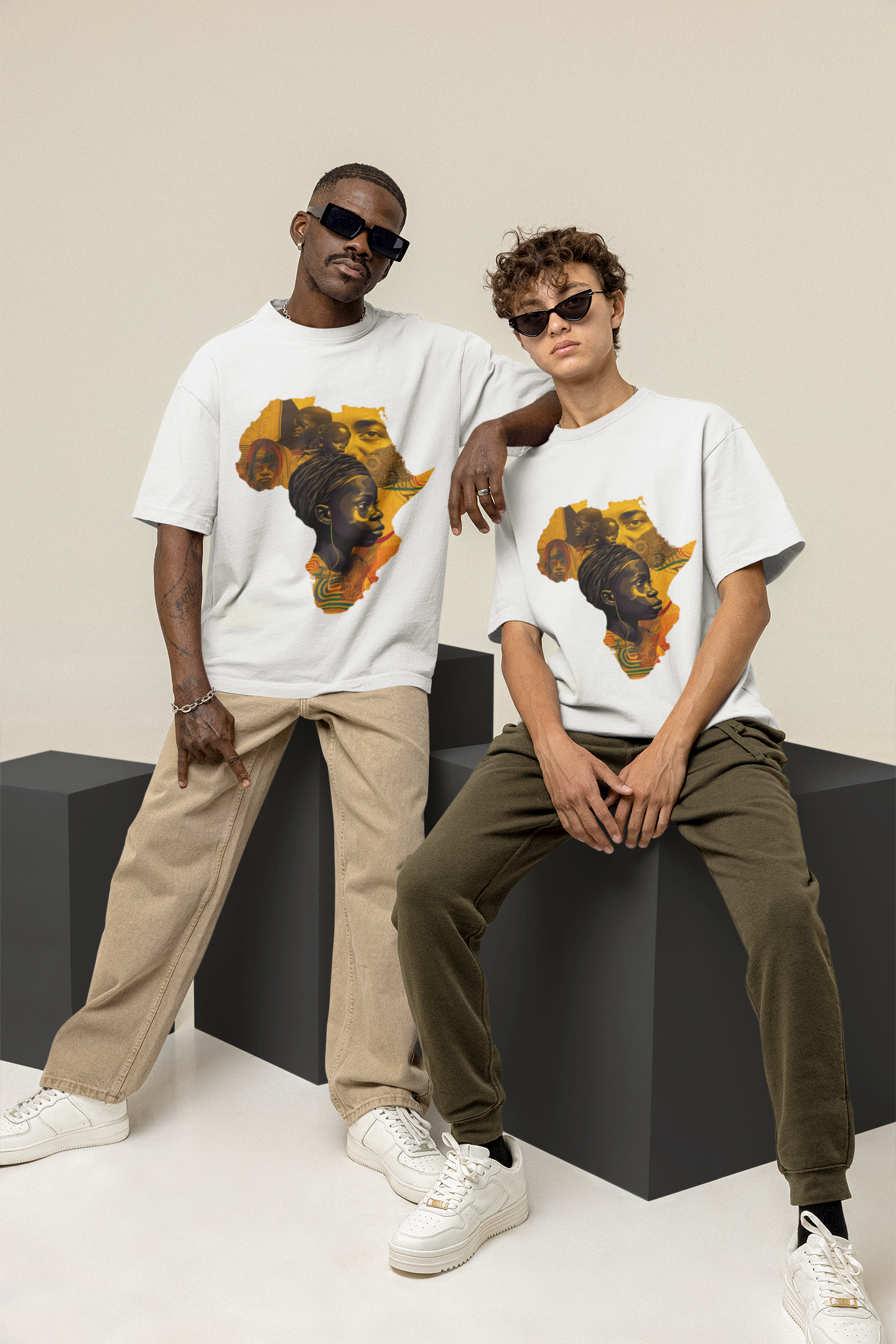 GOODLUCK Oversized Tee – Motherland Vision (White Edition)