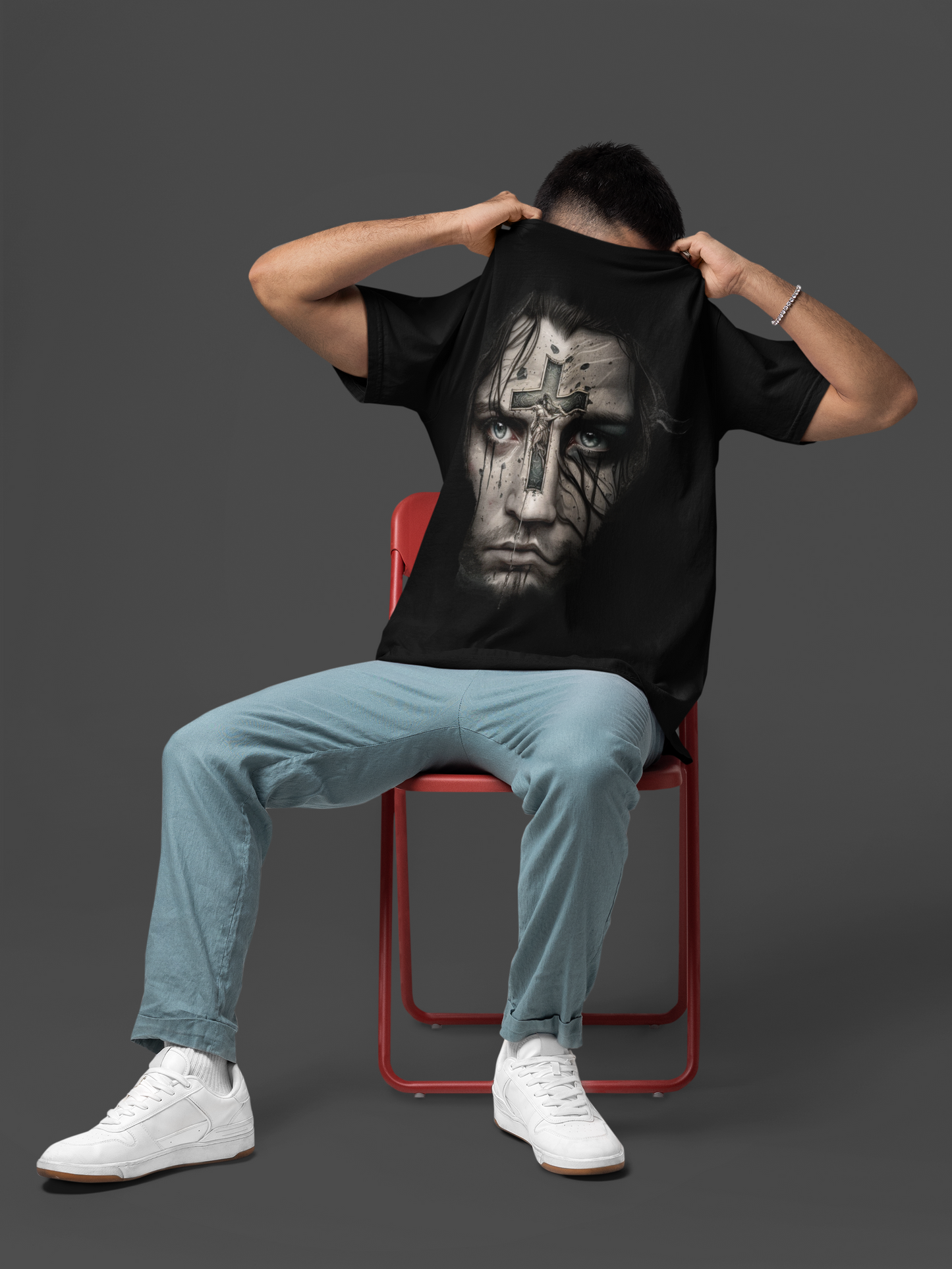 GOODLUCK Oversized Tee – Cross Witness (Black Edition)