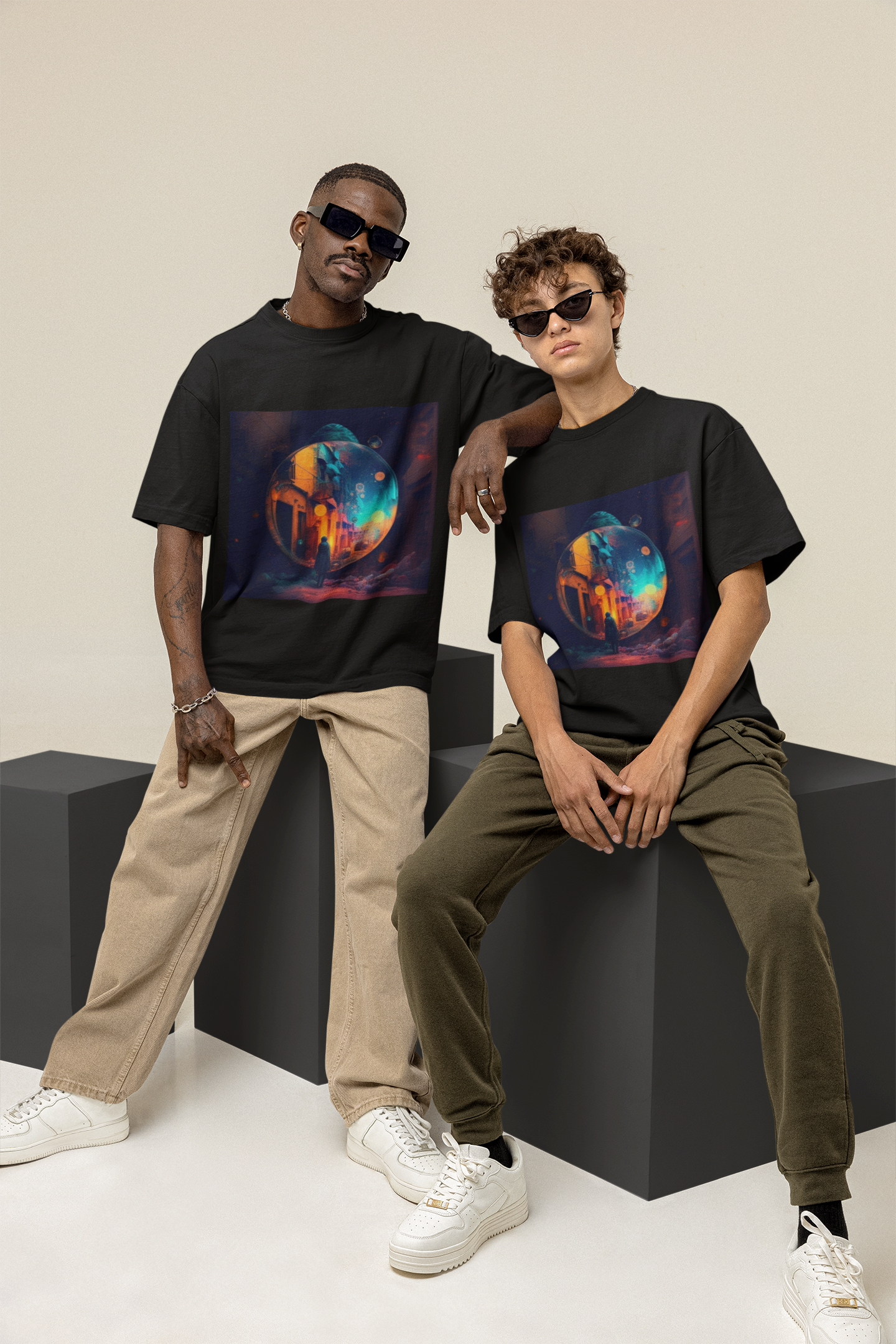 GOODLUCK Oversized Tee – Dimension Portal (White & Black Editions)