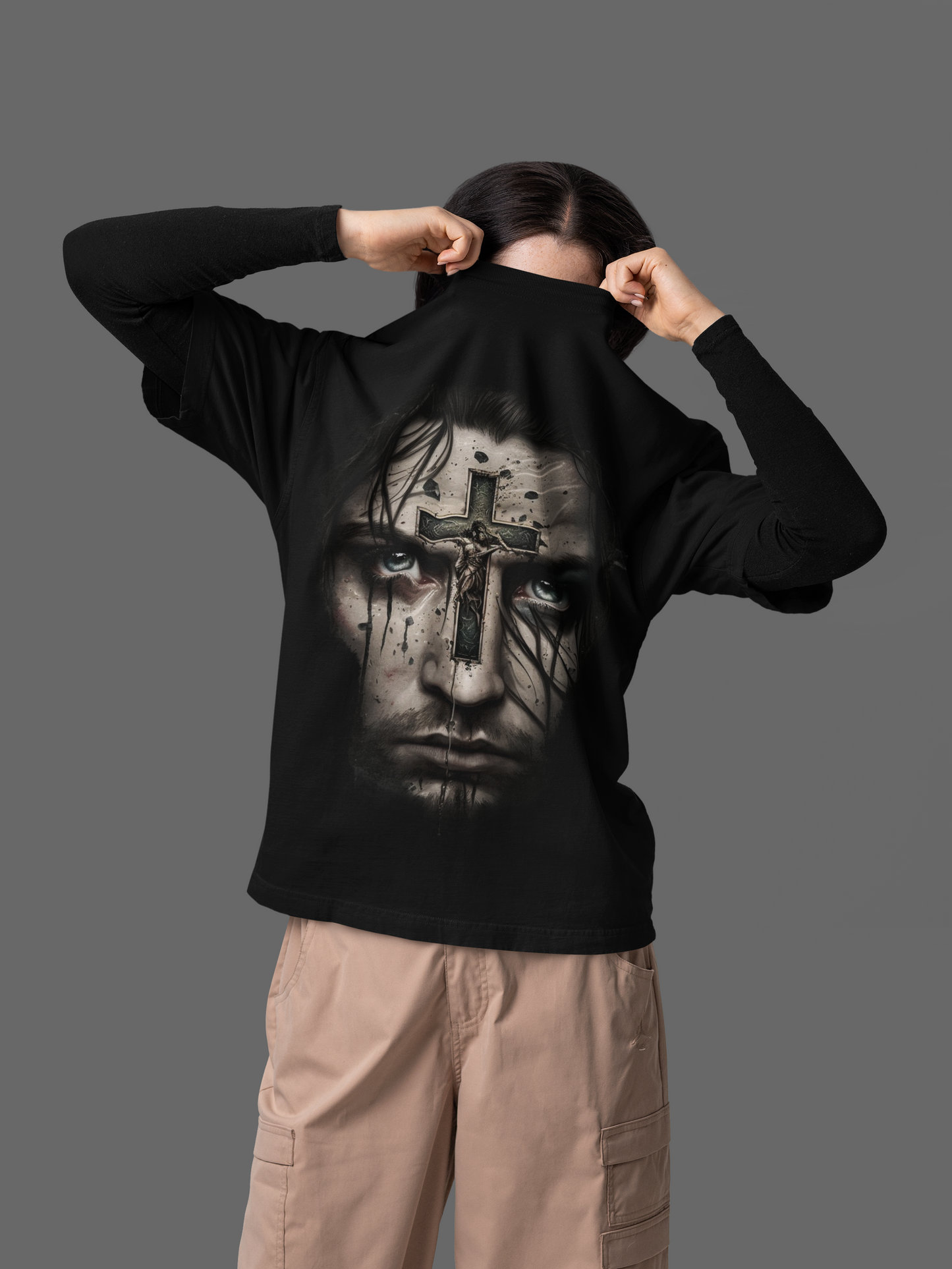 GOODLUCK Oversized Tee – Cross Witness (Black Edition)