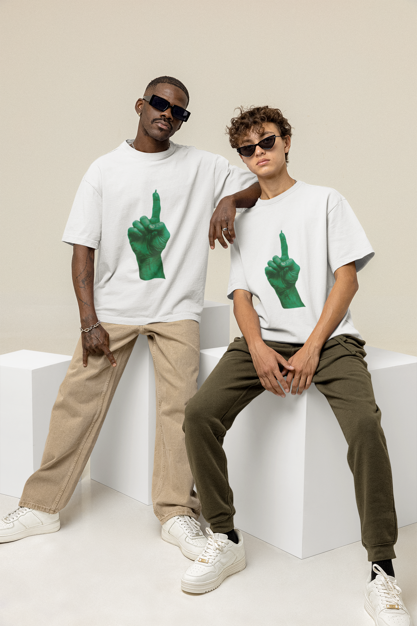GOODLUCK Oversized Tee – The One (White & Black Edition)