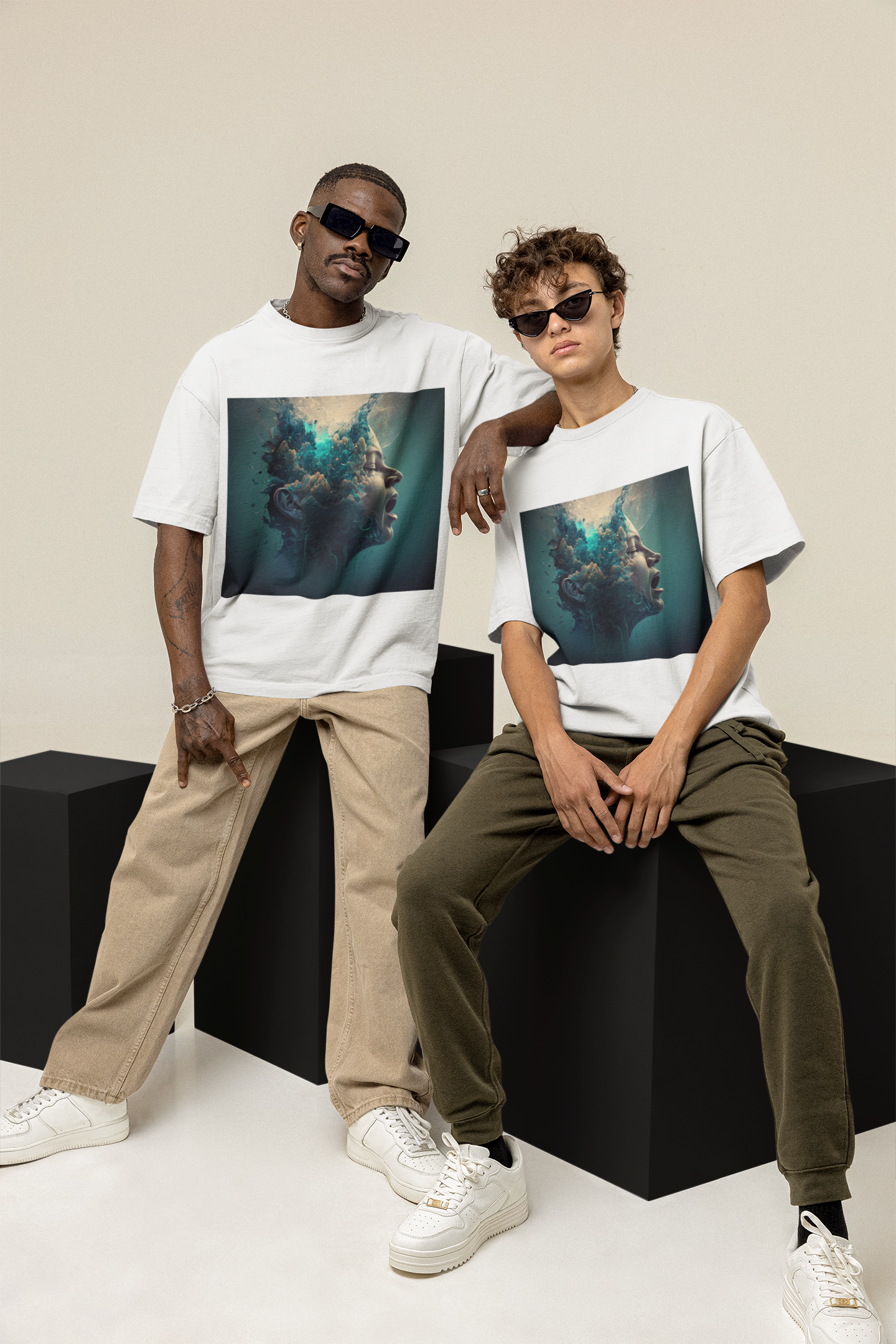 GOODLUCK Oversized Tee – Breaking Point (White Edition)