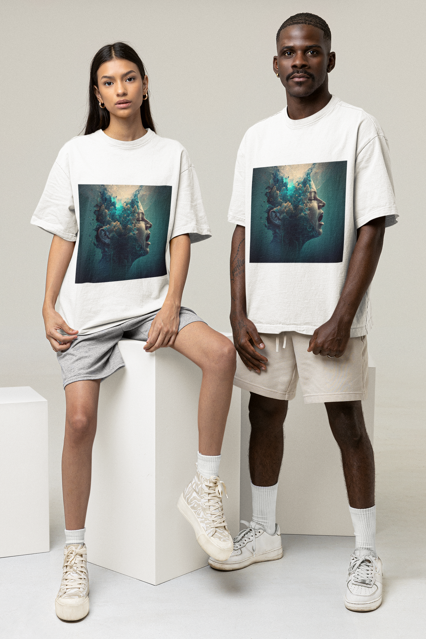 GOODLUCK Oversized Tee – Breaking Point (White Edition)