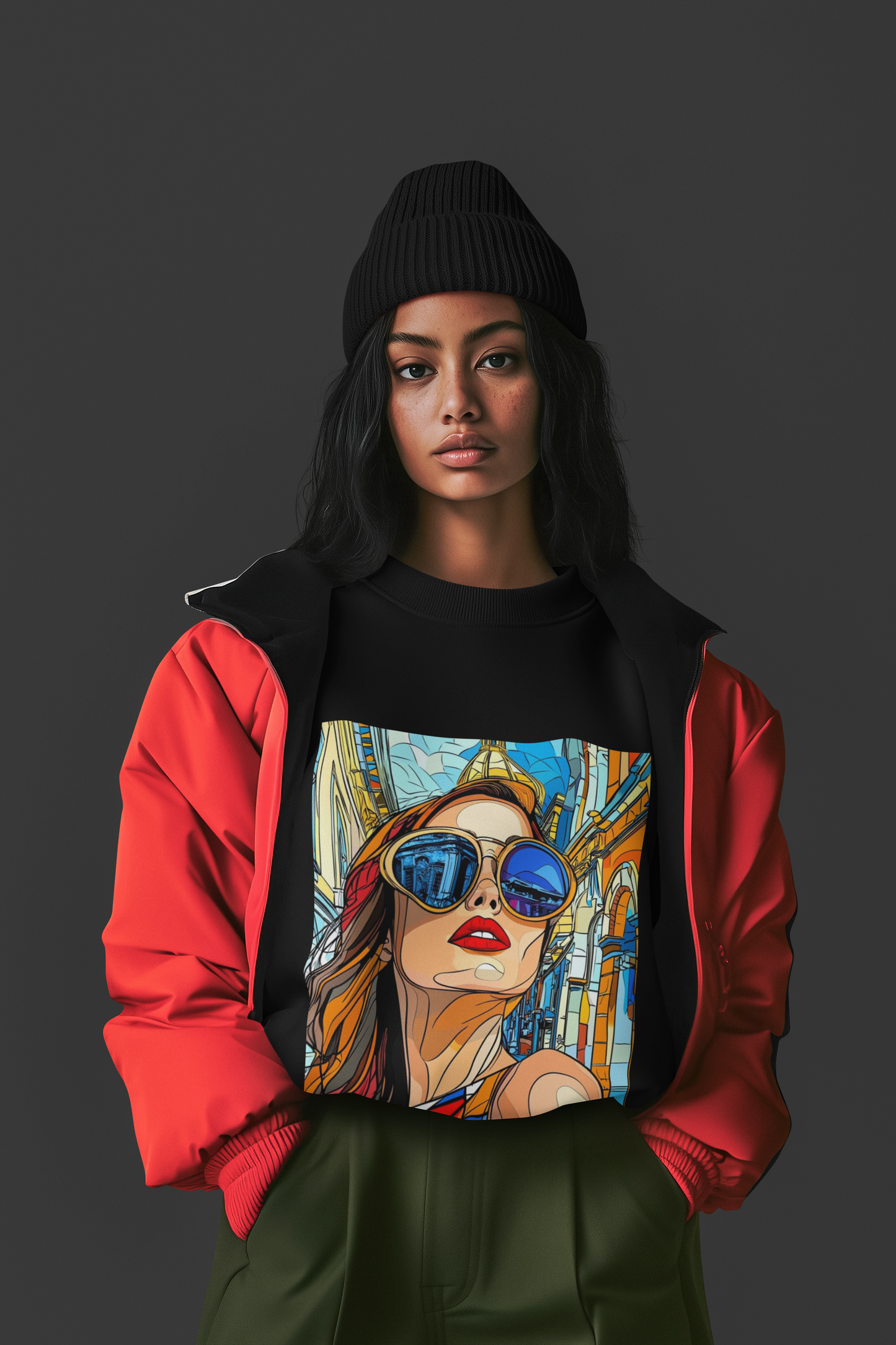 GOODLUCK Oversized Tee – City Reflections (Black & White Editions)