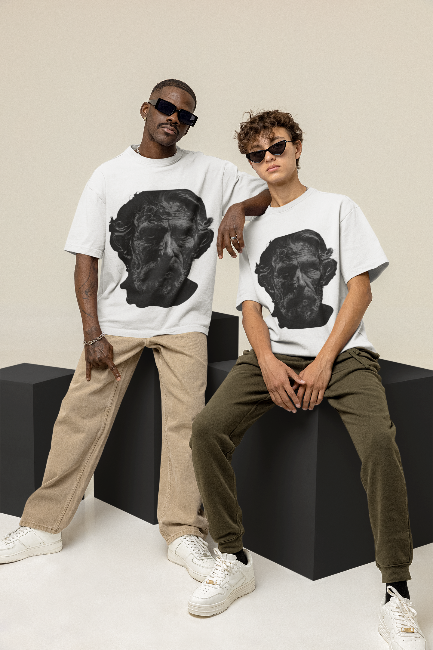 GOODLUCK Oversized Tee – The Elder’s Mark (White & Black Edition)