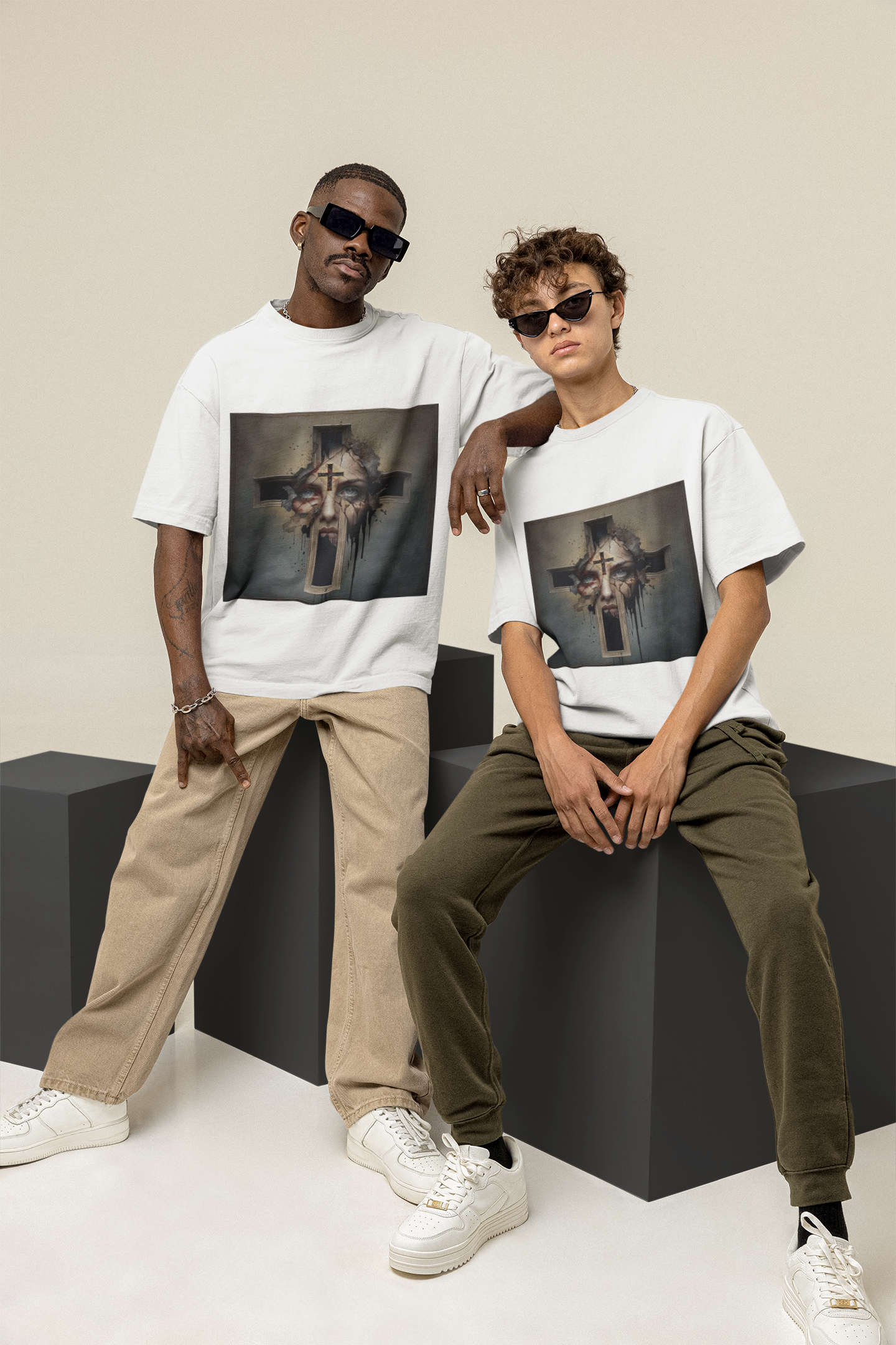 GOODLUCK Oversized Tee – Sorrow & Salvation (White & Black Editions)