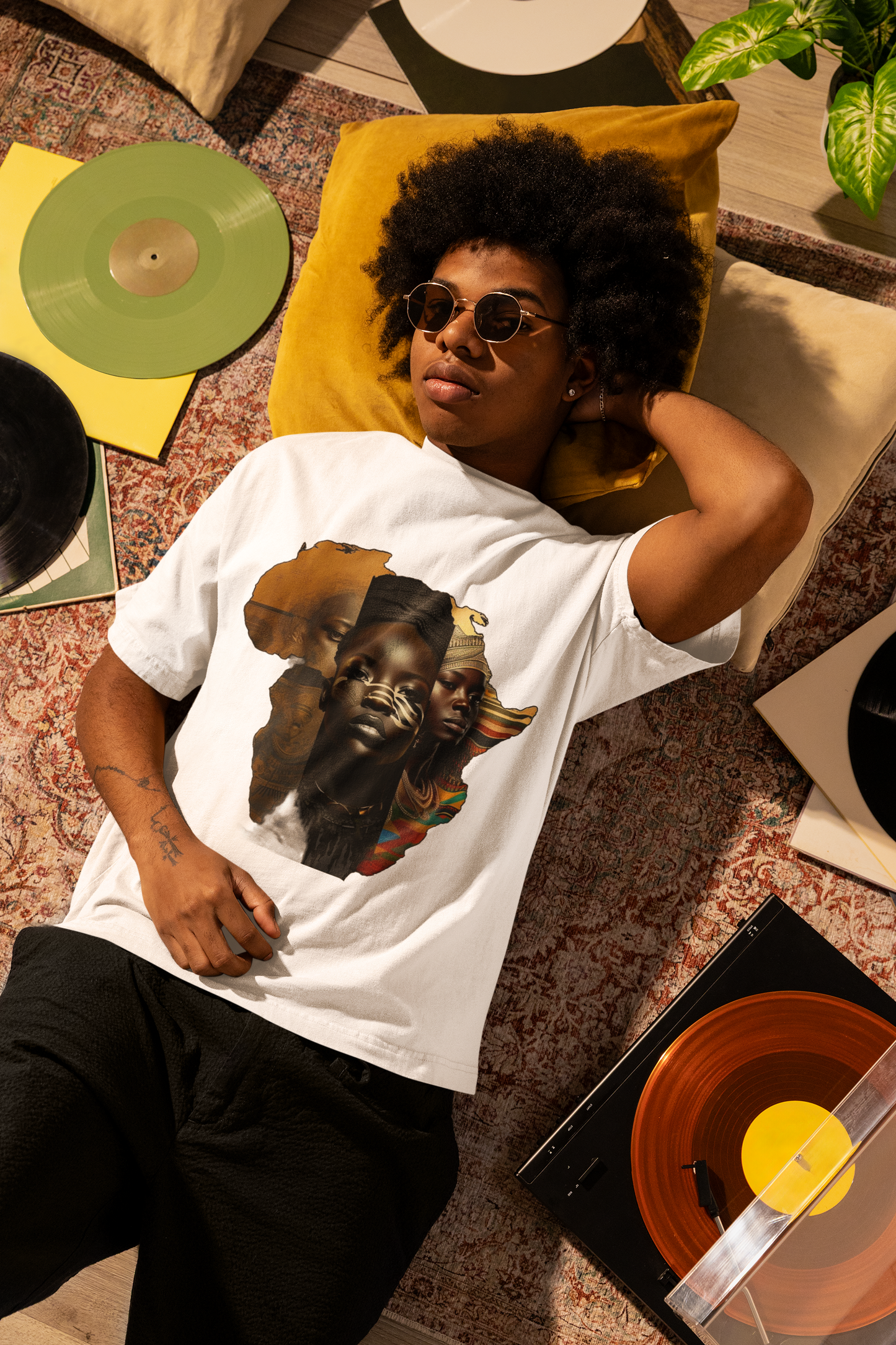 GOODLUCK Oversized Tee – Motherland Vision (White & Black Edition)