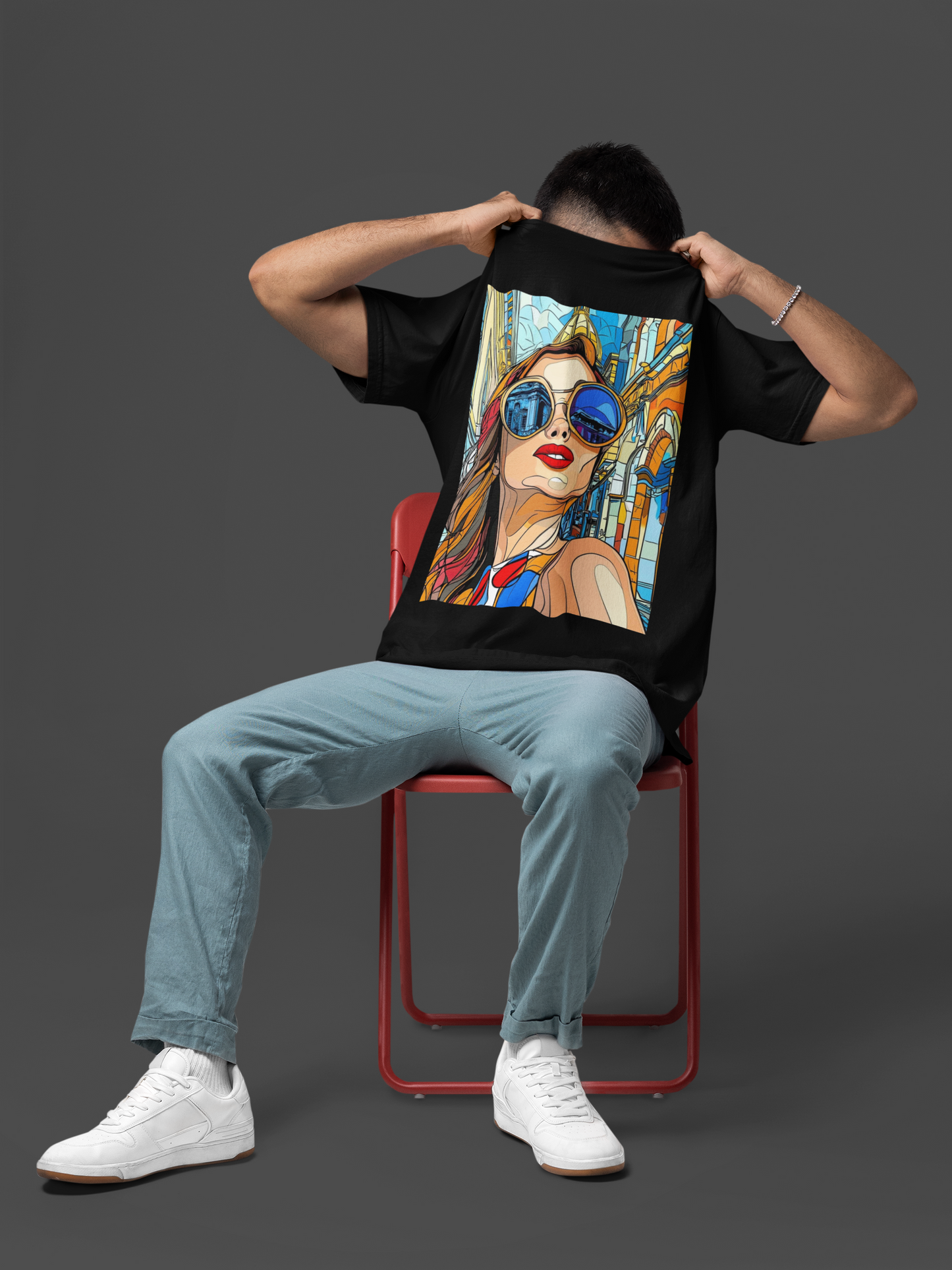 GOODLUCK Oversized Tee – City Reflections (Black & White Editions)