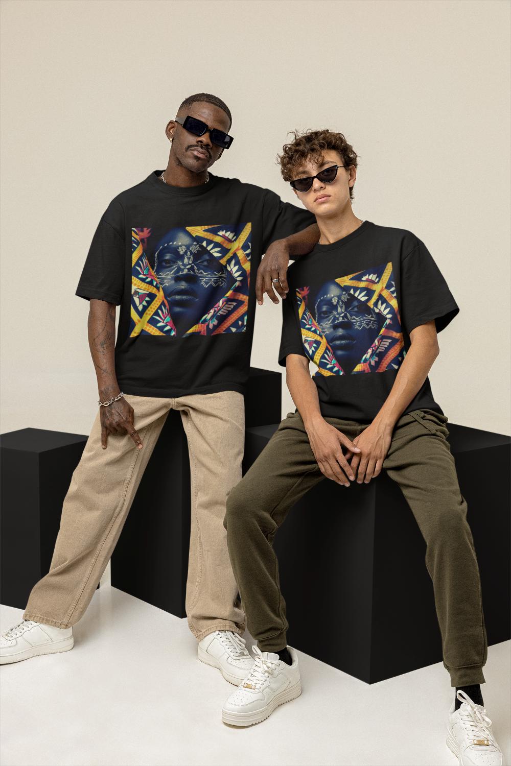 GOODLUCK Oversized Tee – Crowned Vision (Black & White Edition)