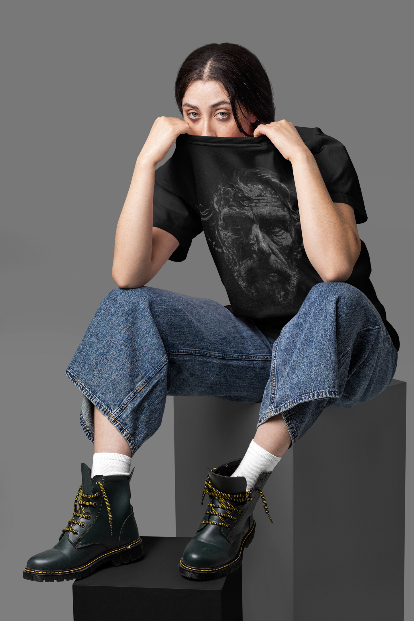 GOODLUCK Oversized Tee – The Elder’s Mark (White & Black Edition)
