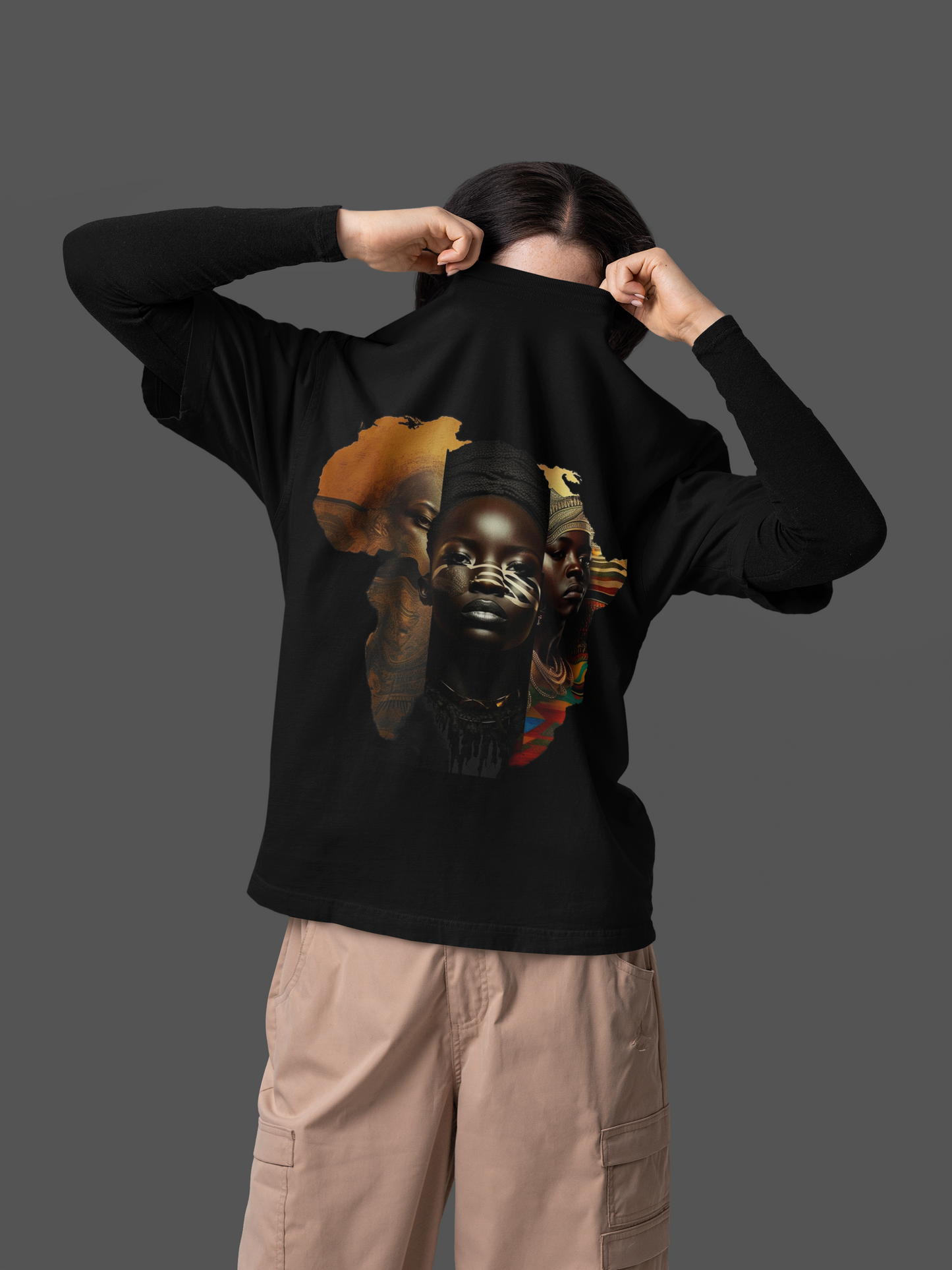 GOODLUCK Oversized Tee – Motherland Vision (White & Black Edition)