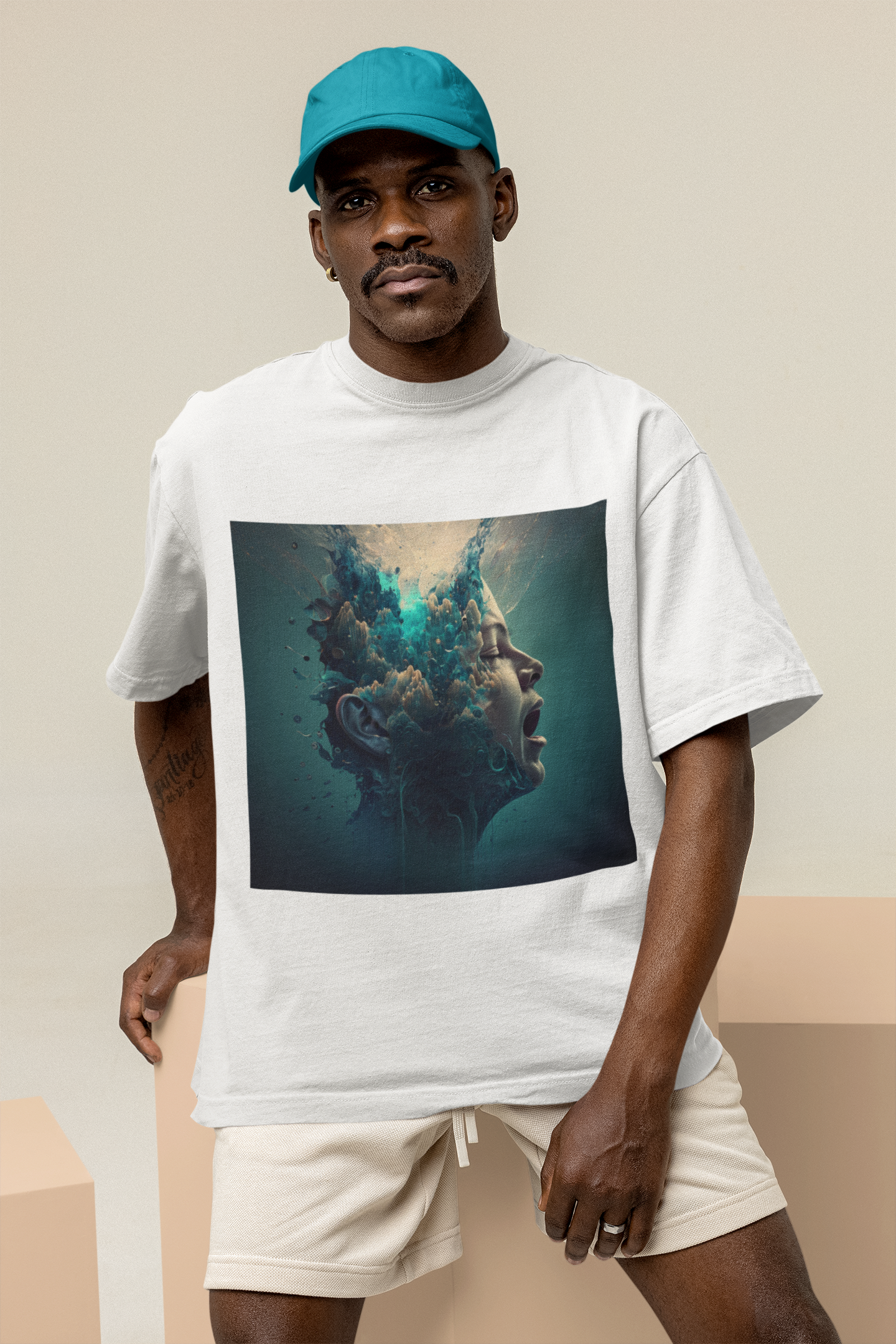 GOODLUCK Oversized Tee – Breaking Point (White Edition)
