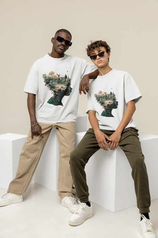 GOODLUCK Oversized Tee – Nature Mind (White Edition)v
