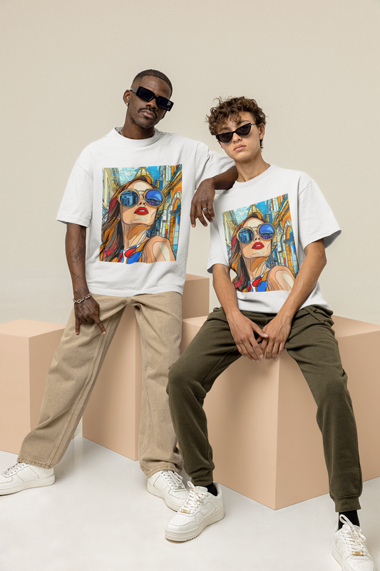GOODLUCK Oversized Tee – City Reflections (Black & White Editions)