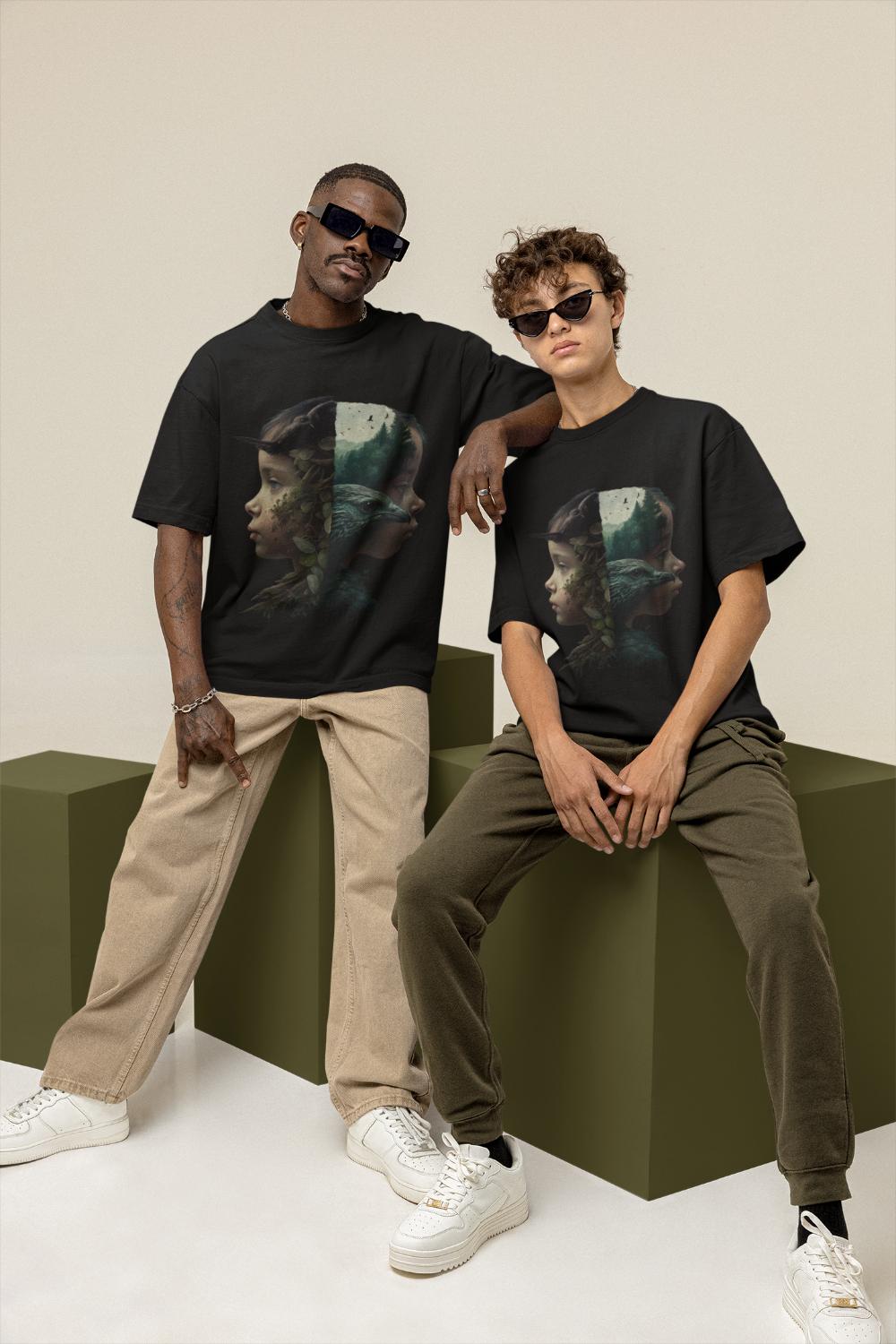 GOODLUCK Oversized Tee – Child of Earth (White & Black Edition)