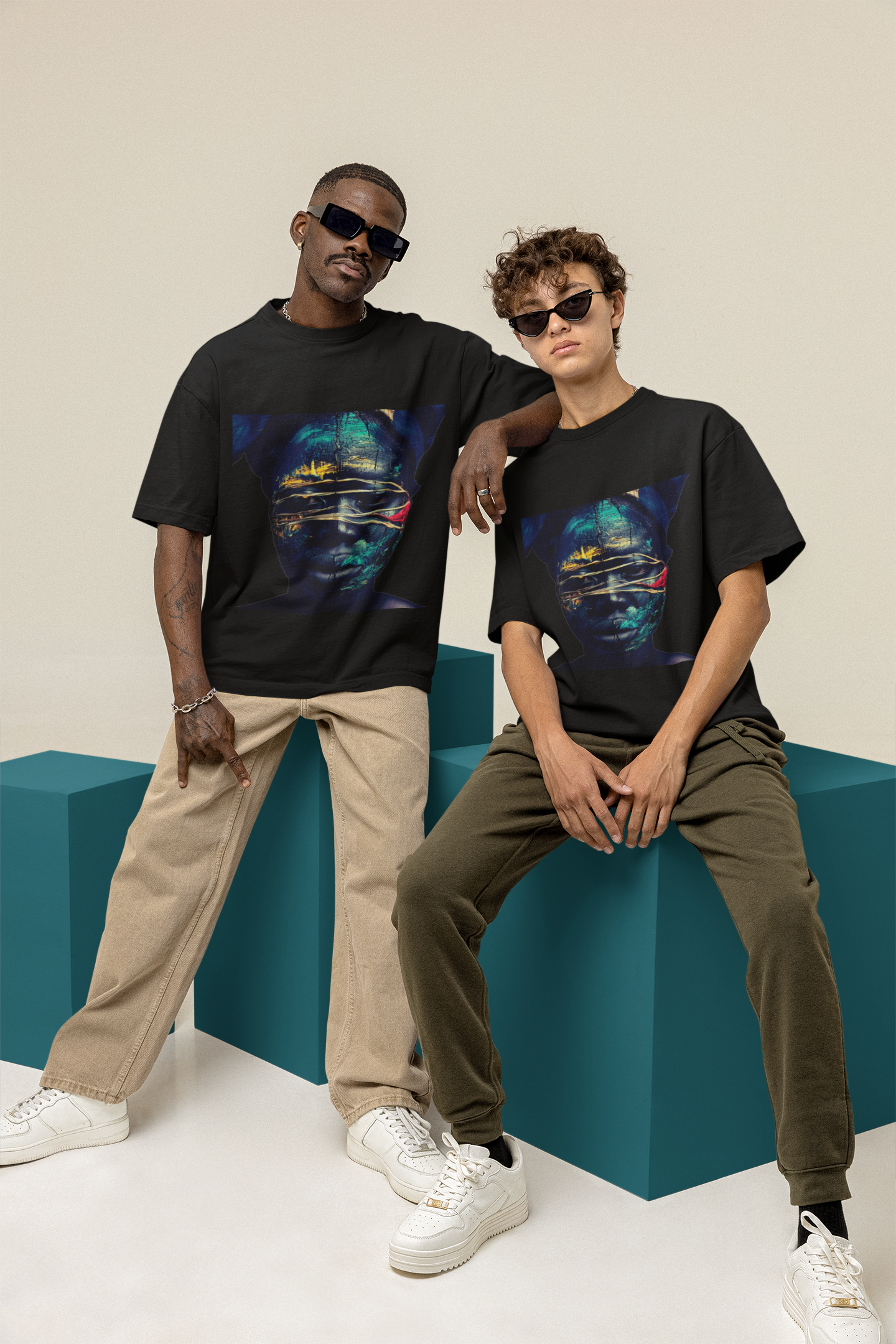 GOODLUCK Oversized Tee – The Veil (White & Black Editions)