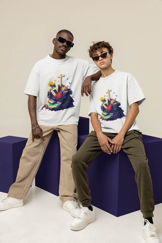 GOODLUCK Oversized Tee – Faith & Sound (White & Black Editions)
