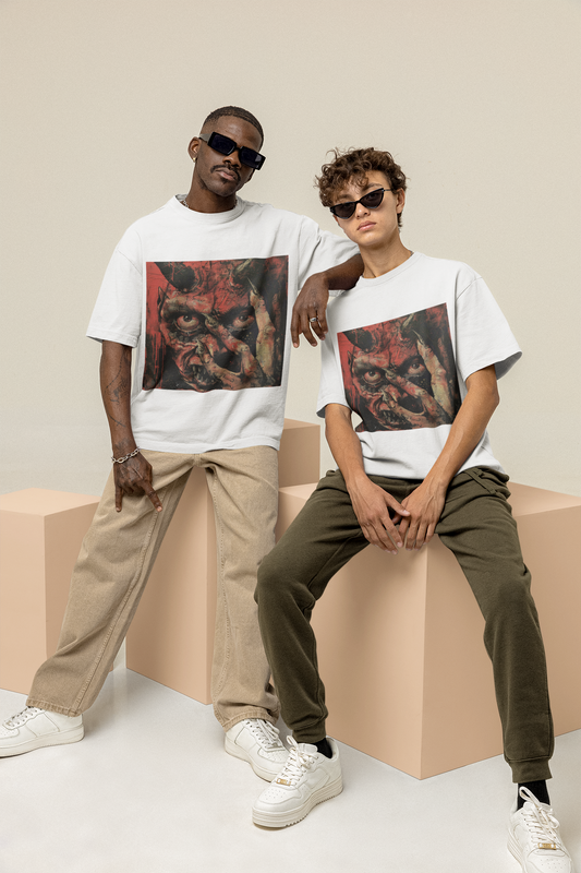 GOODLUCK Oversized T-Shirt – Shadow Witness (Blood Edition) (Black & White) shadow-witness-blood-tee
