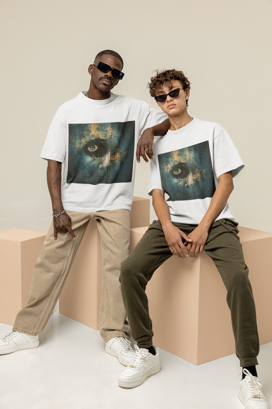 GOODLUCK Oversized Tee – Vision’s Gaze (White & Black Edition)