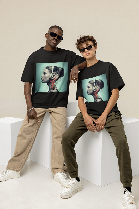 GOODLUCK Oversized Tee – Human Frequency (Black & White Edition)