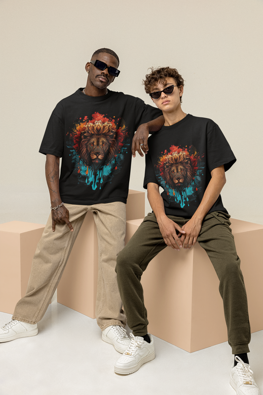 GOODLUCK Oversized Tee – Crown of the Lion (Black Edition)