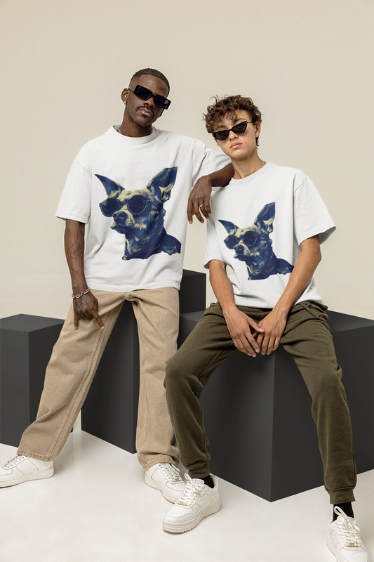 GOODLUCK Oversized Tee – Boss Dog (White & Black Editions)