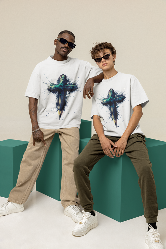 GOODLUCK Oversized Tee – Crossfire (White & Black Editions)